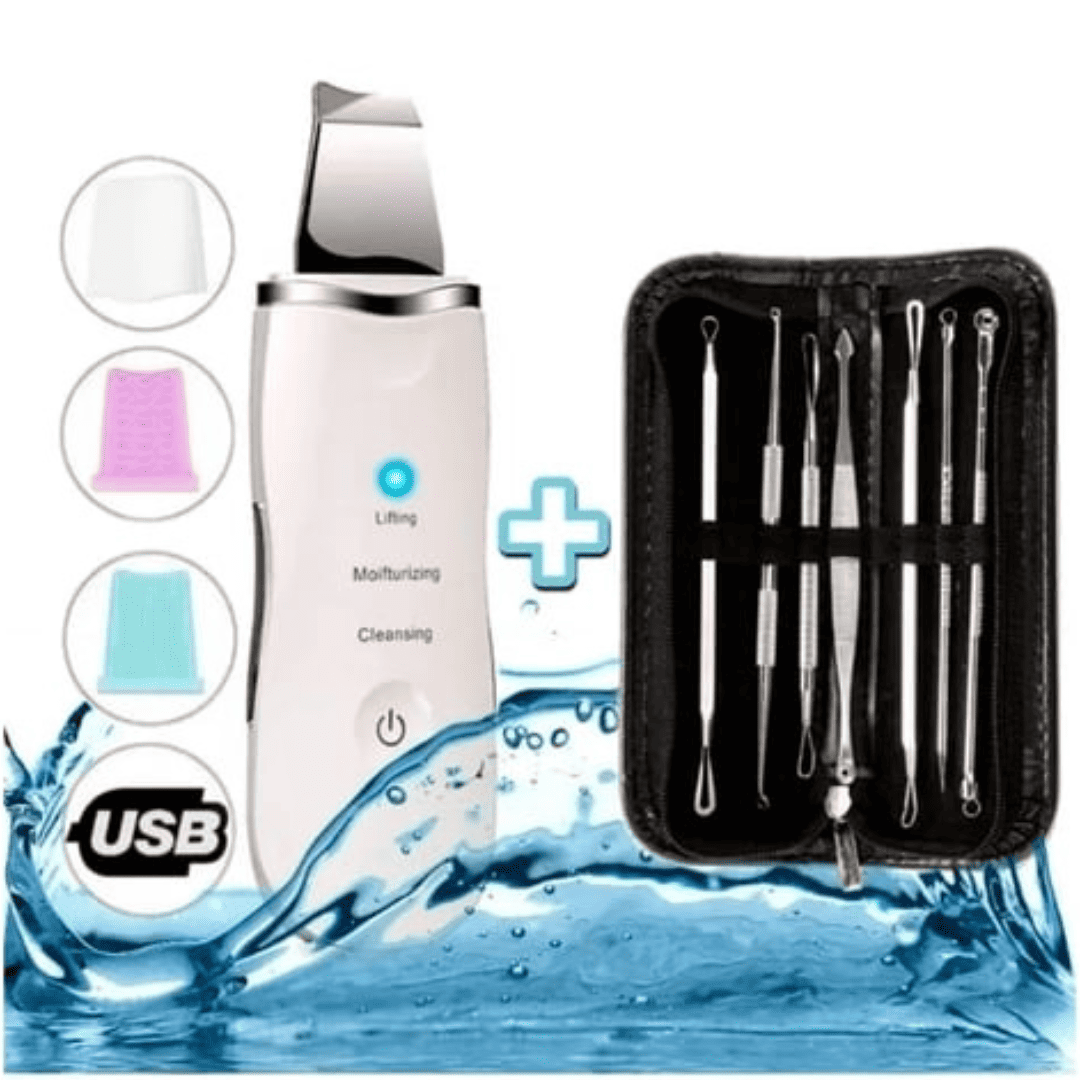 UltraDerma® / Dispositivo Ultrasónico + KIT Extractor de espinilla de acero inoxidable 🎁