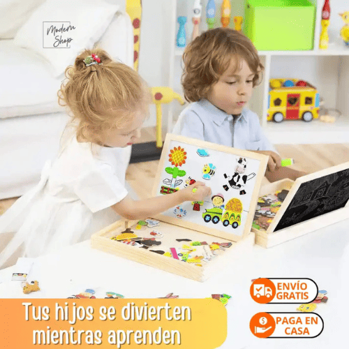 Pizarra Magnética Didáctica 2 en 1