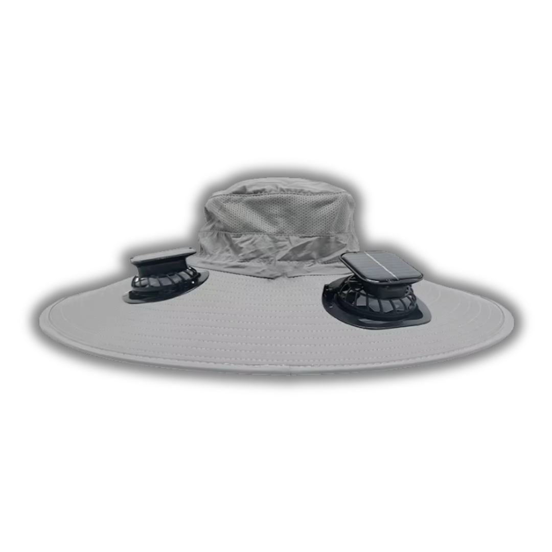 🌞 Sombrero con Panel Solar y 2 Ventiladores – ¡Trabaja fresco bajo el sol!