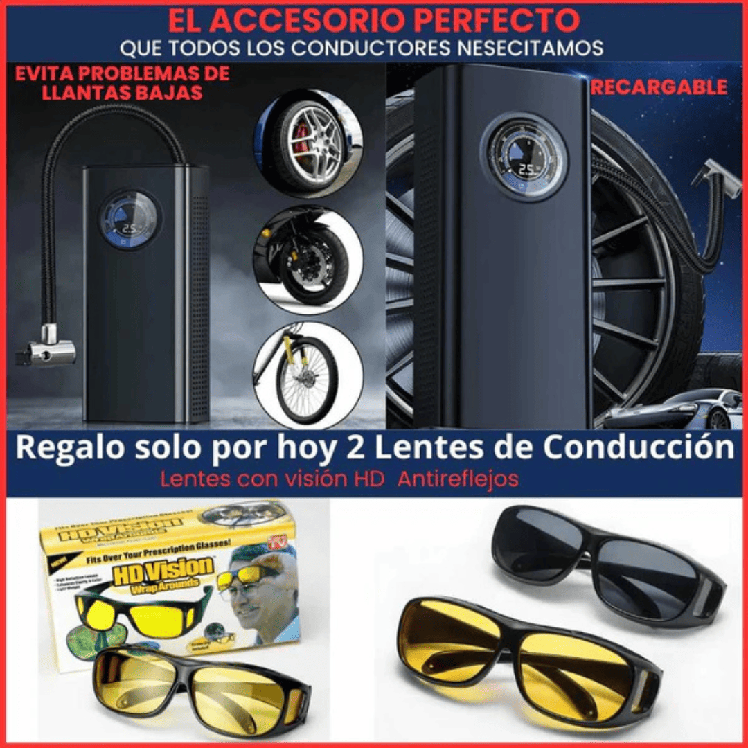 INFLADOR DE LLANTAS PORTATÍL RECARGABLE