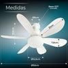 Ventilador de 6 Aspas con Foco Led + Control Remoto