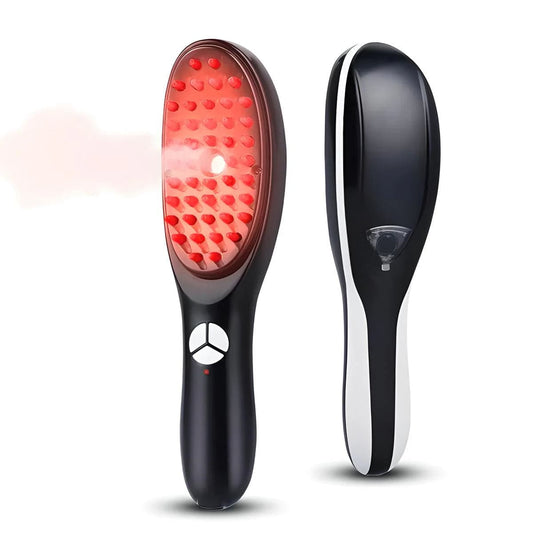 VibreSoins – Cepillo Masajeador Eléctrico Anticaída con LED y Atomización