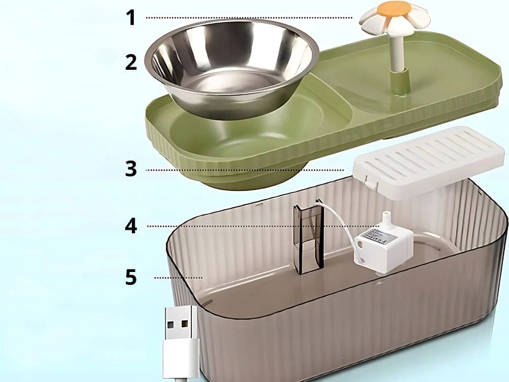FUENTE DE AGUA CON COMEDERO PARA MASCOTA