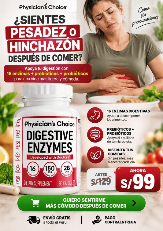 Enzimas digestivas prebióticos y probióticos para la salud digestiva e intestinal