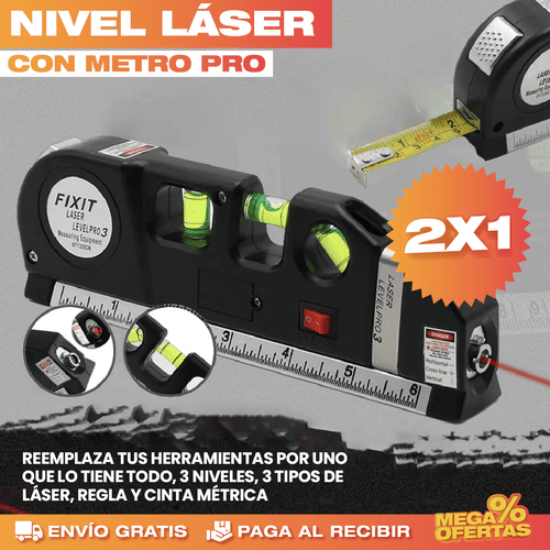 METRO CON NIVEL LASER 4 EN 1 👷‍♂️