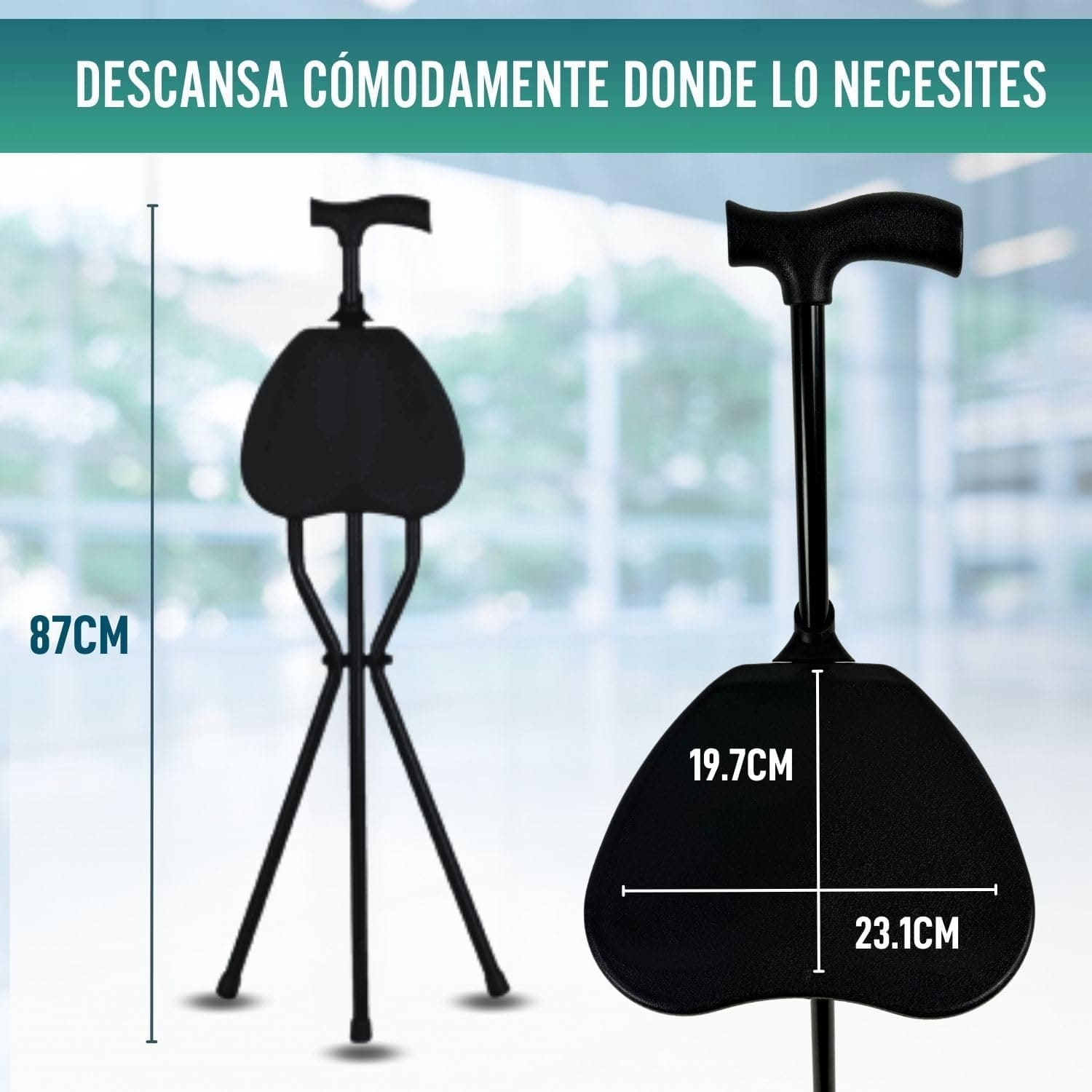 Bastón con Asiento Portátil | Bastones para Mayores Silla Plegable